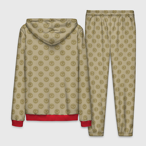 Мужской костюм Паттерн глаз с растительным орнаментом на бежевом / 3D-Красный – фото 2