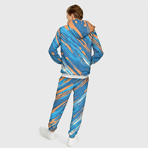 Мужской костюм Абстракция синяя / 3D-Белый – фото 4