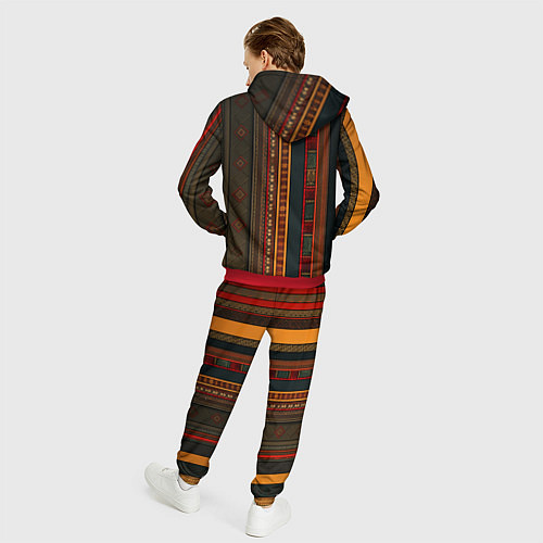 Мужской костюм Этнический узор в вертикальную полоску / 3D-Красный – фото 4