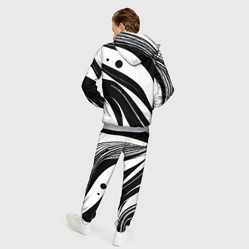 Мужской костюм Abstract black and white composition / 3D-Меланж – фото 4