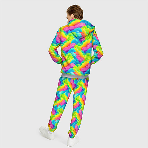 Мужской костюм Разноцветные облака из бумаги паттерн / 3D-Меланж – фото 4