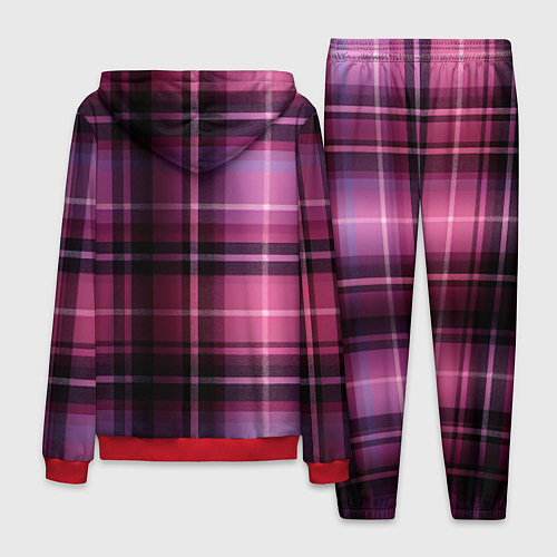 Мужской костюм Фиолетовая шотландская клетка / 3D-Красный – фото 2