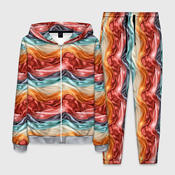Костюм мужской Разноцветные полосы текстура ткани, цвет: 3D-меланж
