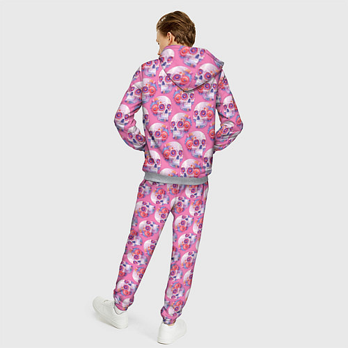 Мужской костюм Черепа на розовом в стиле квиллинга / 3D-Меланж – фото 4