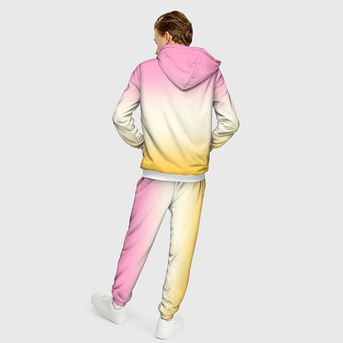 Мужской костюм Розовый бежевый желтый градиент / 3D-Белый – фото 4