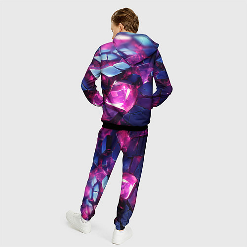 Мужской костюм Фиолетовые прозрачные кубики / 3D-Черный – фото 4