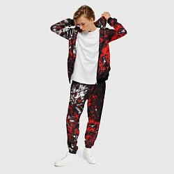 Костюм мужской Красная иллюстрация киберпанк, цвет: 3D-черный — фото 2