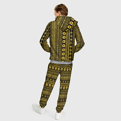 Мужской костюм Африканские узоры жёлтый на чёрном / 3D-Меланж – фото 4
