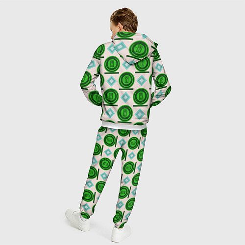 Мужской костюм Круг логотип и ромб / 3D-Белый – фото 4
