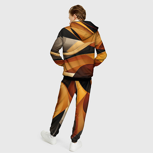 Мужской костюм Желтая и черная абстракция / 3D-Черный – фото 4