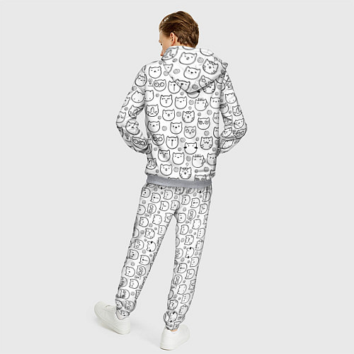 Мужской костюм Коты дудл мордашки / 3D-Меланж – фото 4