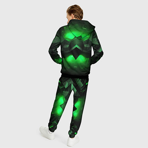 Мужской костюм Абстрактное царство зелени / 3D-Черный – фото 4