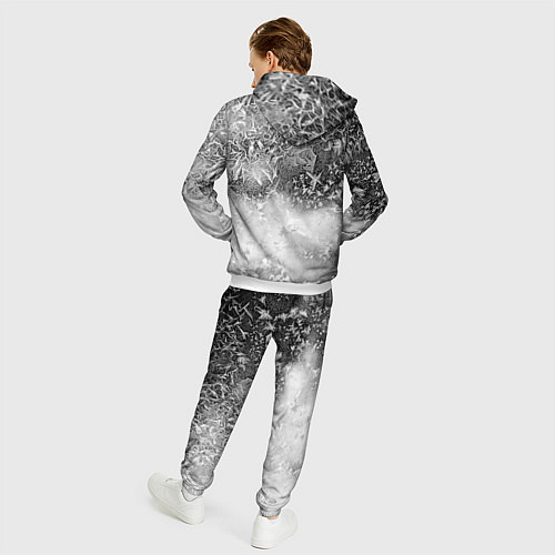 Мужской костюм Серый лёд и снежинки / 3D-Белый – фото 4