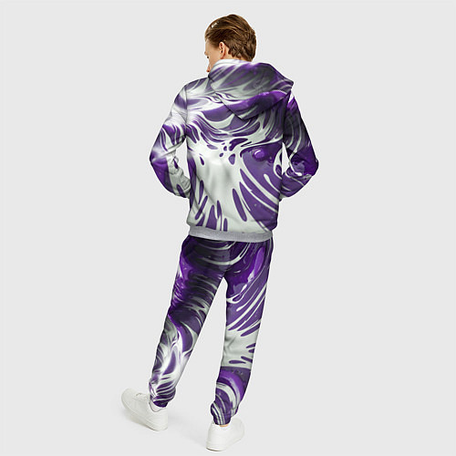 Мужской костюм Бело-фиолетовая краска / 3D-Меланж – фото 4