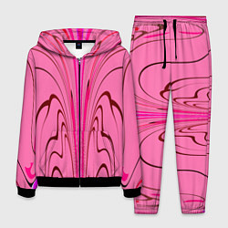 Мужской костюм Плавные линии на розовом фоне