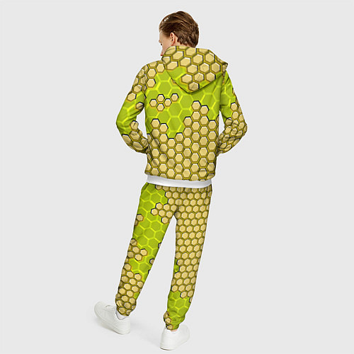 Мужской костюм Жёлтая энерго-броня из шестиугольников / 3D-Белый – фото 4