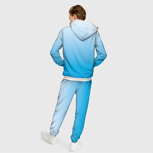 Мужской костюм Небесный голубой градиент / 3D-Белый – фото 4