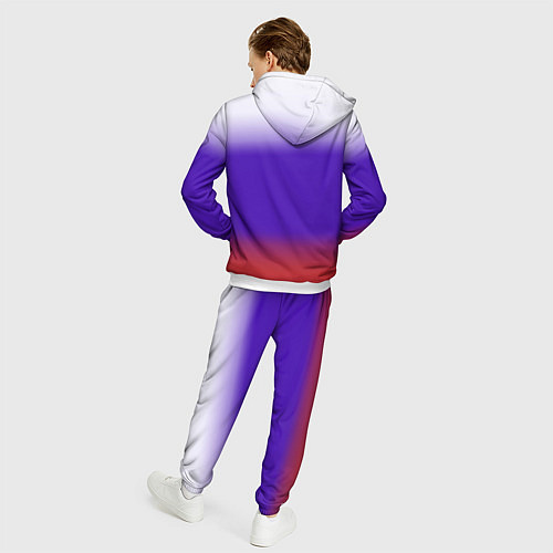 Мужской костюм Градиент российского флаг / 3D-Белый – фото 4