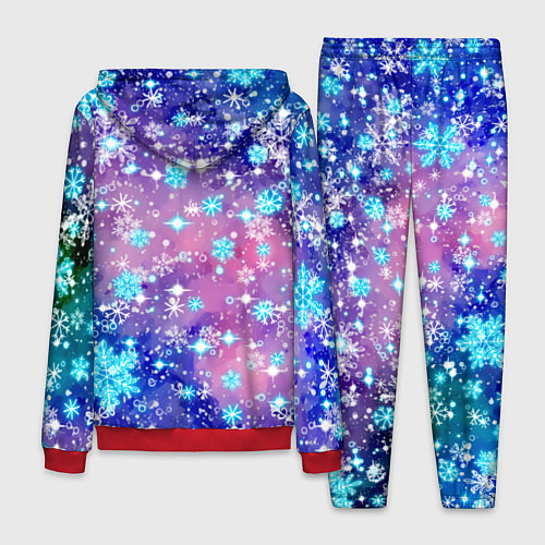 Мужской костюм Снежинки - морозный паттерн / 3D-Красный – фото 2