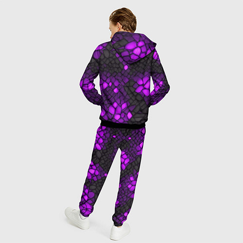 Мужской костюм Фиолетовый трескающийся камень / 3D-Черный – фото 4