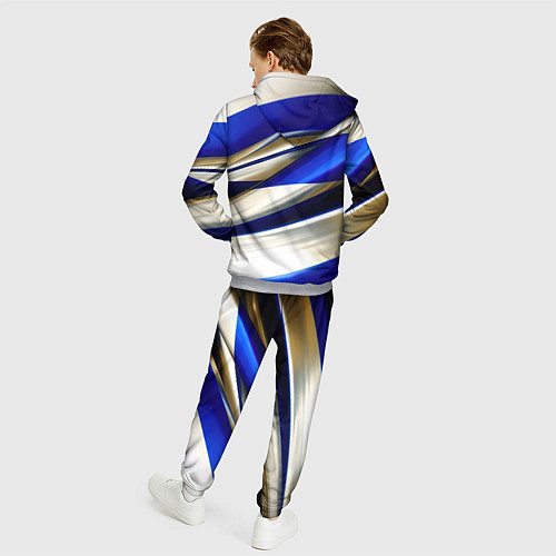 Мужской костюм Blue white abstract / 3D-Меланж – фото 4