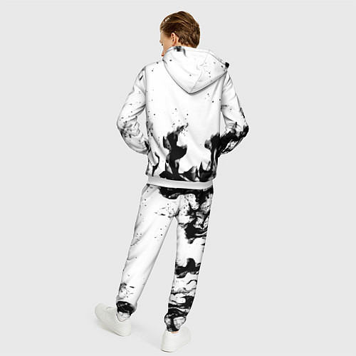 Мужской костюм Герб РФ огненный стиль чернобелый / 3D-Белый – фото 4