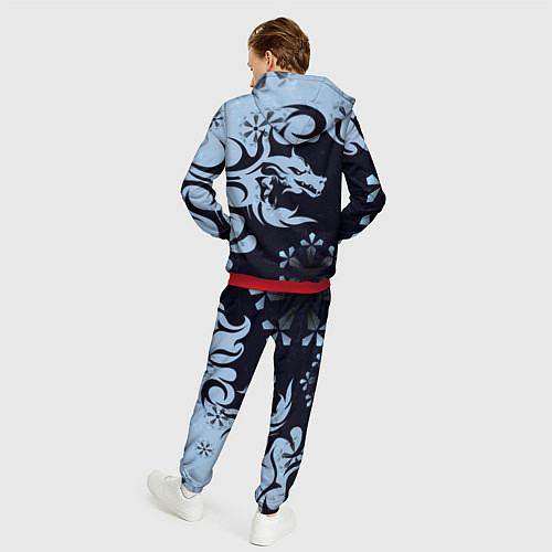 Мужской костюм Дракон со снежинками / 3D-Красный – фото 4