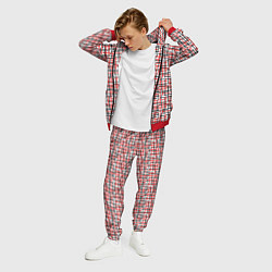 Костюм мужской Пересекаемые цветные полосы, цвет: 3D-красный — фото 2