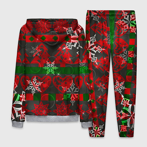 Мужской костюм Рождественские узоры ёлки и снежинки / 3D-Меланж – фото 2