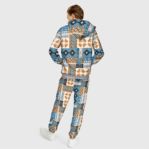 Мужской костюм Этнический мозаичный геометрический паттерн / 3D-Меланж – фото 4