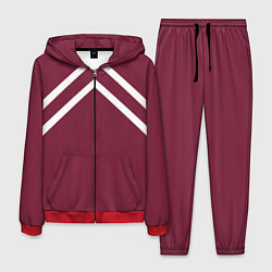 Костюм мужской Бордовая кофта костюм Марата - слово пацана сериал, цвет: 3D-красный