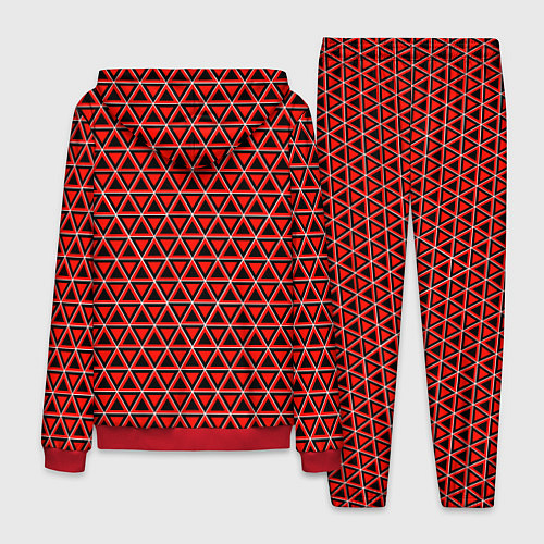 Мужской костюм Красные и чёрные треугольники / 3D-Красный – фото 2