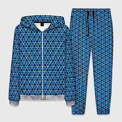 Костюм мужской Синие и чёрные треугольники, цвет: 3D-меланж