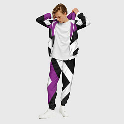 Костюм мужской Ретро спортивный костюм с полосами, цвет: 3D-белый — фото 2