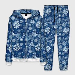 Мужской костюм Snowflakes on a blue background