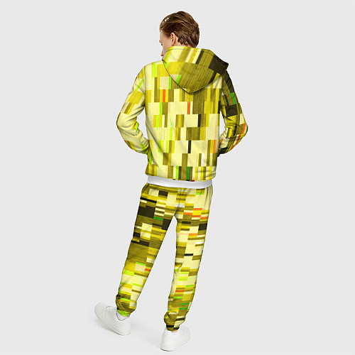 Мужской костюм Жёлтый глитч / 3D-Белый – фото 4
