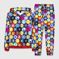 Костюм мужской Криптовалюта Биткоин, Эфириум, Тетхер, Солана патт, цвет: 3D-красный