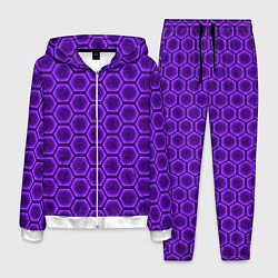 Костюм мужской Энергетический щит - фиолетовый, цвет: 3D-белый