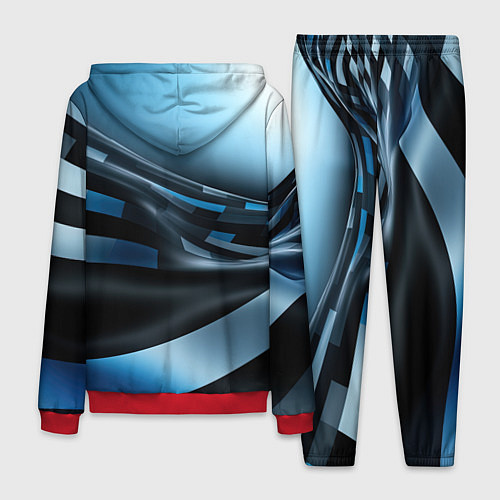 Мужской костюм Черно-синий абстрактный спортивный стиль / 3D-Красный – фото 2