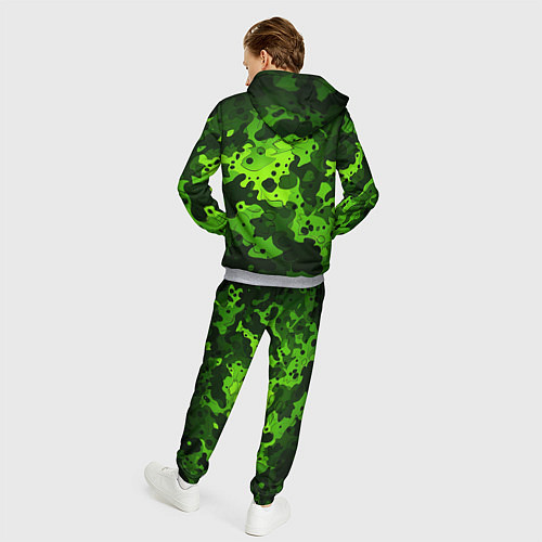 Мужской костюм Яркий неоновый зеленый камуфляж / 3D-Меланж – фото 4