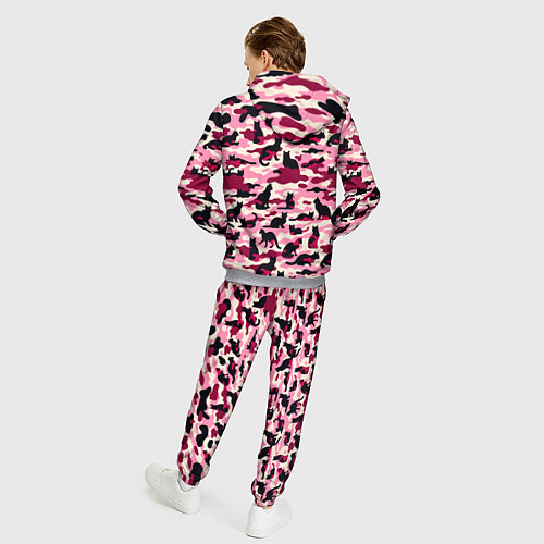Мужской костюм Камуфляжные розовые котики / 3D-Меланж – фото 4