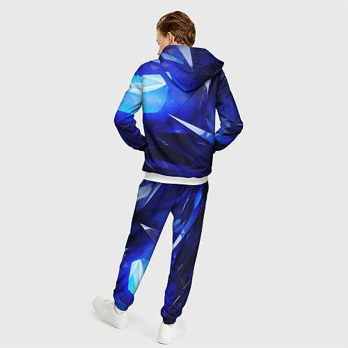Мужской костюм Black and blue abstract background sport style / 3D-Белый – фото 4