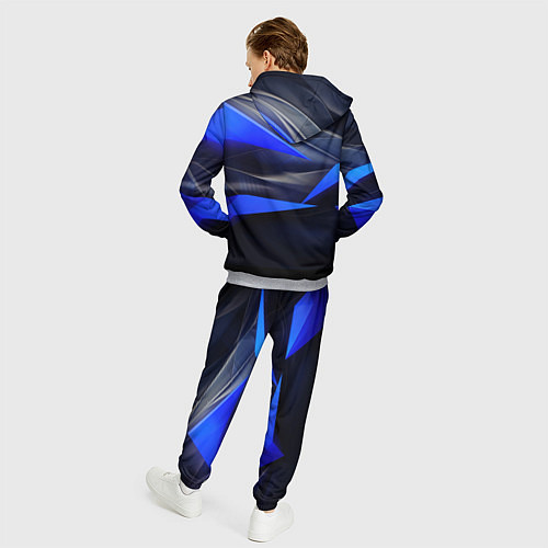 Мужской костюм Black and blue abstract background sport style / 3D-Меланж – фото 4
