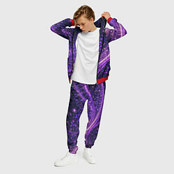 Костюм мужской Фиолетовые сверкающие абстрактные волны, цвет: 3D-красный — фото 2