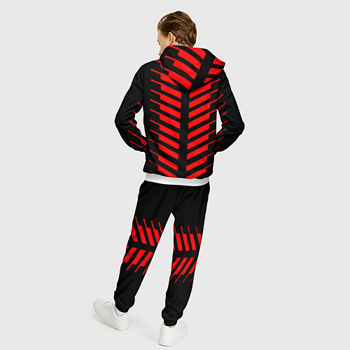 Мужской костюм BMW geometry sport red strupes / 3D-Белый – фото 4
