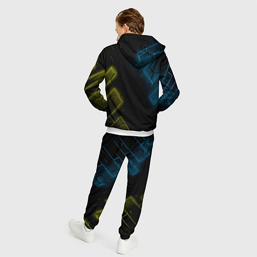 Мужской костюм Нано соты и неон / 3D-Белый – фото 4