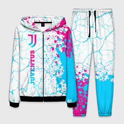 Мужской костюм Juventus neon gradient style по-вертикали