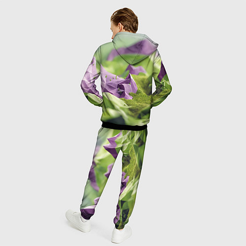 Мужской костюм Геометрический пейзаж фиолетовый и зеленый / 3D-Черный – фото 4