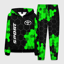 Костюм мужской Toyota green sport hexagon, цвет: 3D-черный