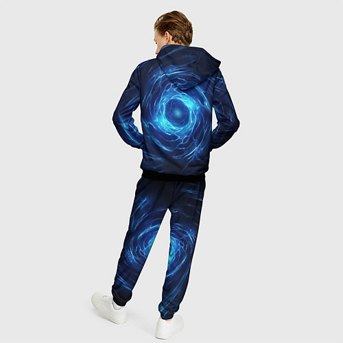 Мужской костюм Взрыв синий геометрической абстракции / 3D-Черный – фото 4